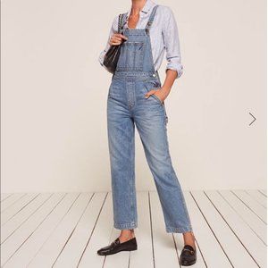 Reformation Johnny overalls in Aegean wash